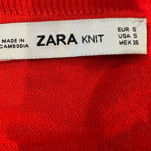 Zara Red knit Sweater Size Small - Picture 3 of 6
